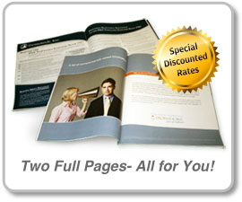 Special discounted rates. Two full pages - all for you!