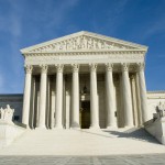 US Supreme Court in Washington DC in bright sunlight