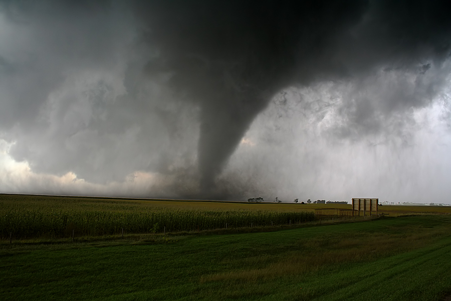 tornado in a field