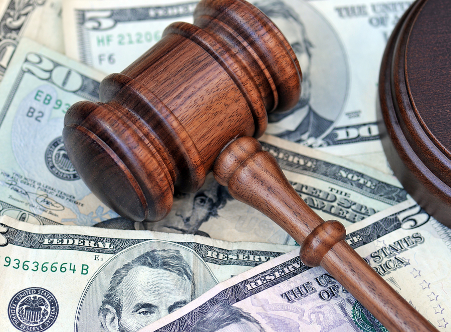 gavel and money