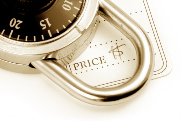price tag with padlock