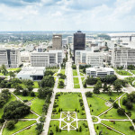 Aerial view of Baton Rouge, Louisiana.