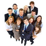 Large group of business people. Over white background