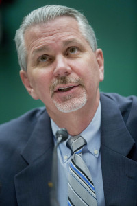 Kevin Kennedy, executive vice president of Takata Corp. North America, speaks during a House Energy and Commerce Committee Subcommittee hearing on an update of the Takata Corp. airbag ruptures and recalls in Washington, D.C., U.S., on Tuesday, June 2, 2015. Lawmakers today sought answers from Takata Corp., the volatile air-bag inflator manufacturer behind the largest auto-safety recall in U.S. history, on just how much is being done to find the root cause of an air-bag defect that caused dozens of explosions and at least six deaths. (Photographer: Andrew Harrer/Bloomberg )