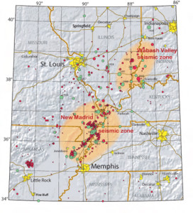 New Madrid and Wabash Valley Seismic Zones; Source - USGS