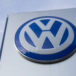 Volkswagen logo on a building of czech dealership