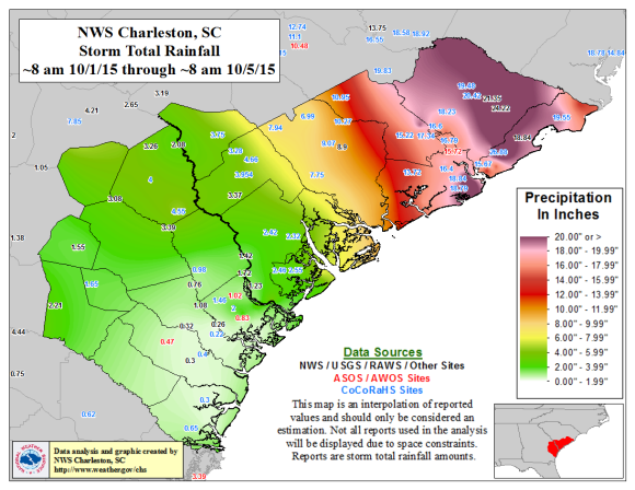 South Carolina NWS Storm Rainfall
