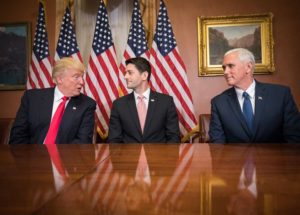 REPUBLICAN LEADERSHIP: L to r: President-Elect Donald Trump, House Speaker Paul Ryan, Vice President-Elect Mike Pence