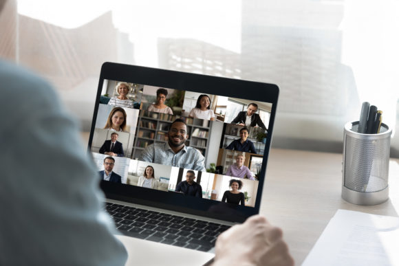 virtual meeting image of a desktop with teams