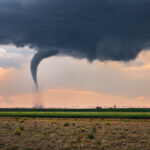 A tornado over a field in Texas