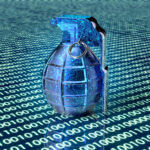 cyber terrorism concept computer bomb in electronic environment, 3d illustration