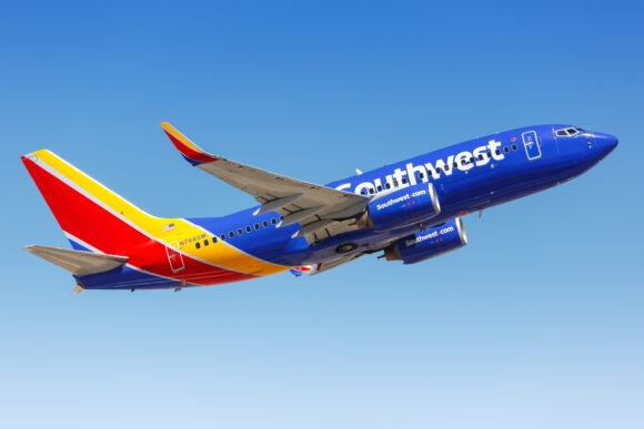 Phoenix, Arizona – April 8, 2019: Southwest Airlines Boeing 737-700 airplane at Phoenix Sky Harbor airport (PHX) in the United States.