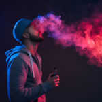 Vaping flavored e-liquid from an electronic cigarette