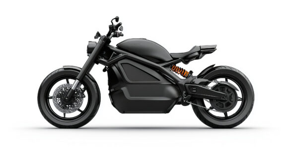 mock up Electric motorcycle isolated white background