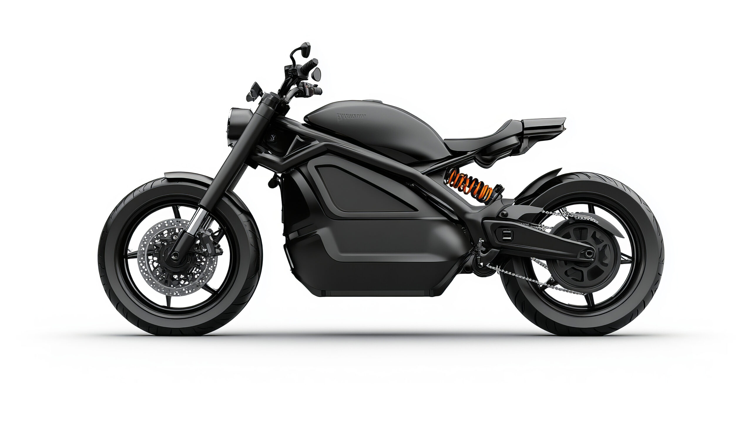 mock up Electric motorcycle isolated white background