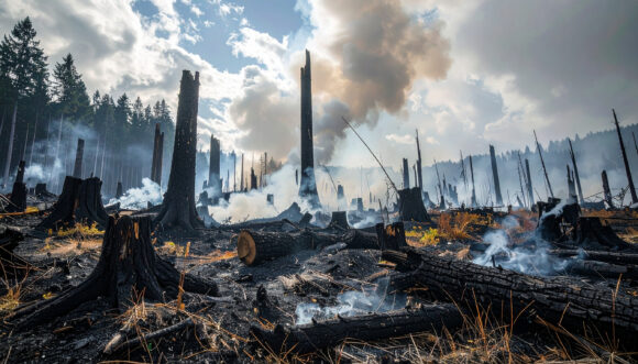 Smoldering forest