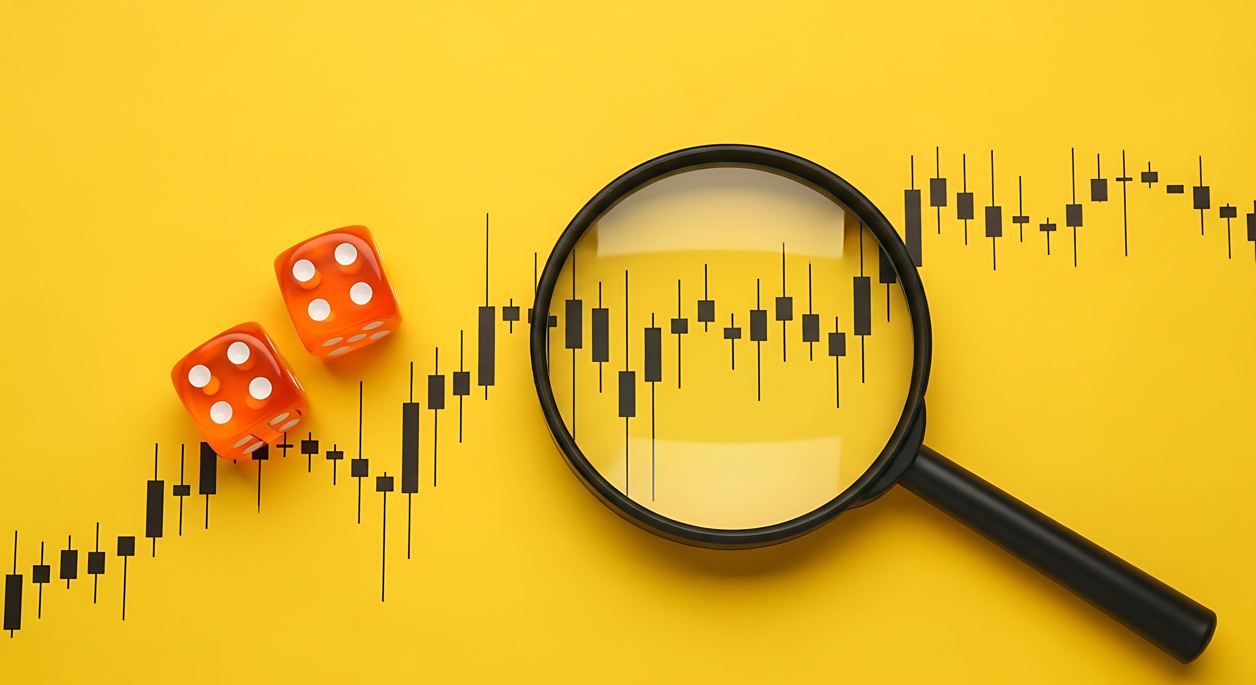 Analyzing market trends and financial risks with dice and a magn