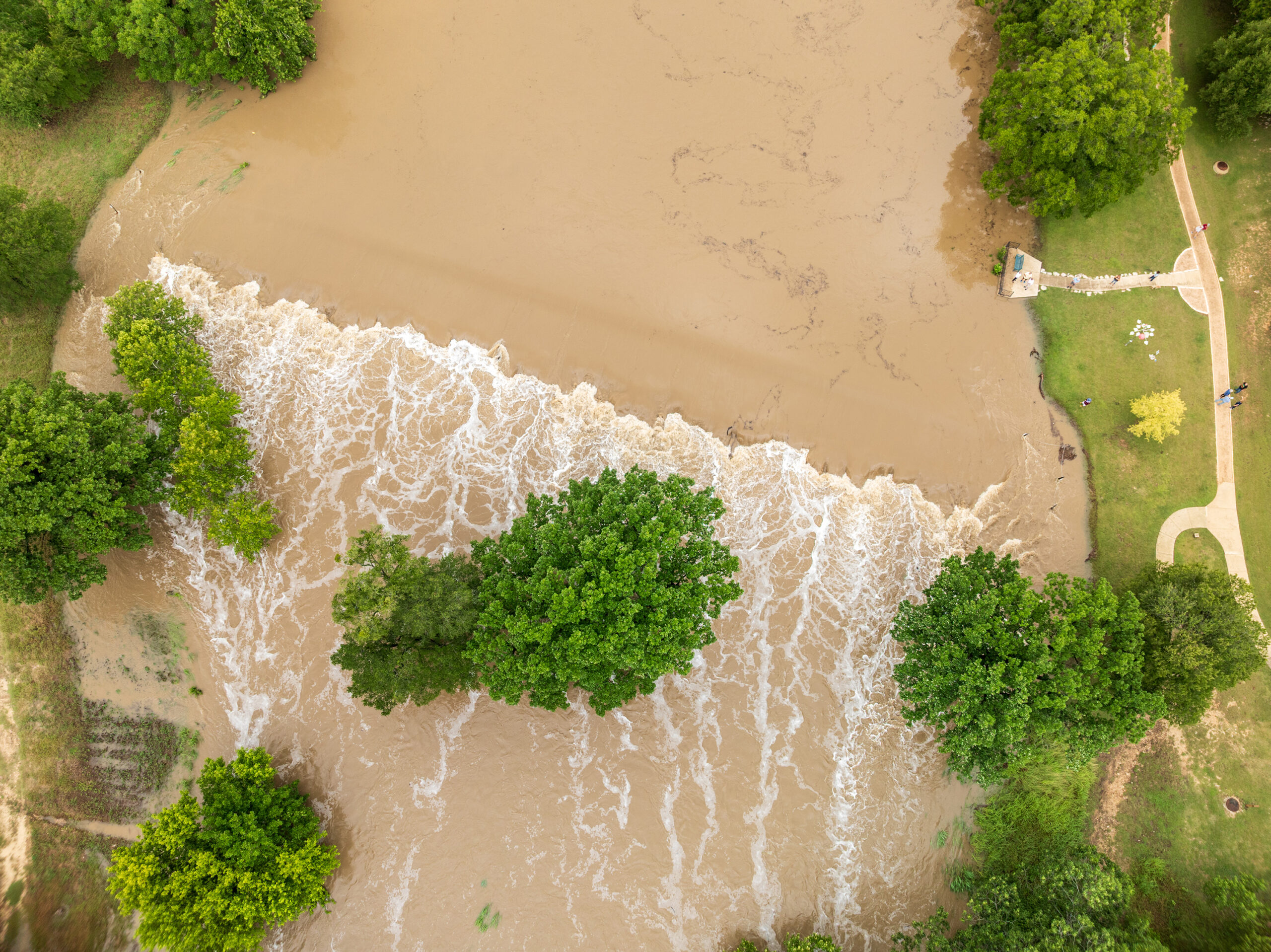 Flooding of Berry Creek in July 2025 near Georgetown, Texas
