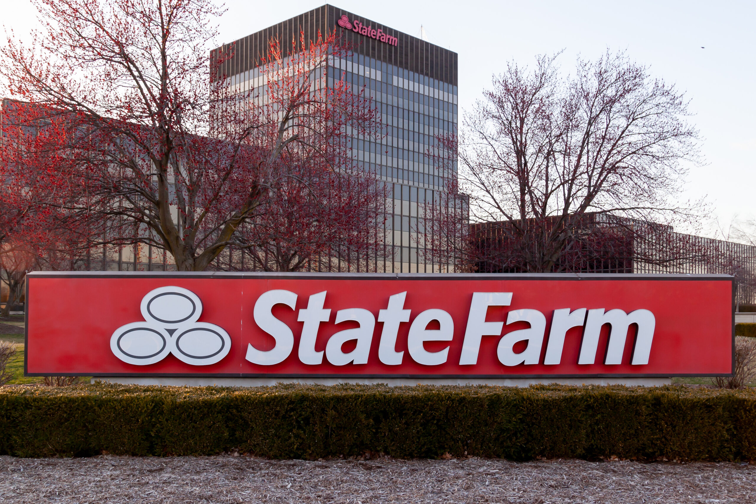 Bloomington, Illinois, USA - March 26, 2022: State Farm corporate headquarters in Bloomington, Illinois, USA. State Farm Insurance is a large group of mutual insurance companies throughout the United