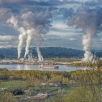 steam venting from a mill in Longview Washington
