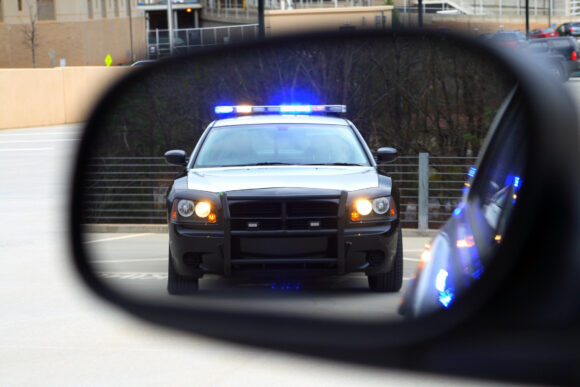 Police Stop in mirror