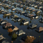 Aerial View of Submerged Houses After Hurricane Katrina