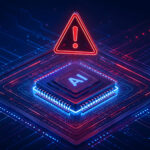 Artificial intelligence threat and danger concept featuring glow