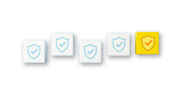 Security and protection concept with shield checkmark icons
