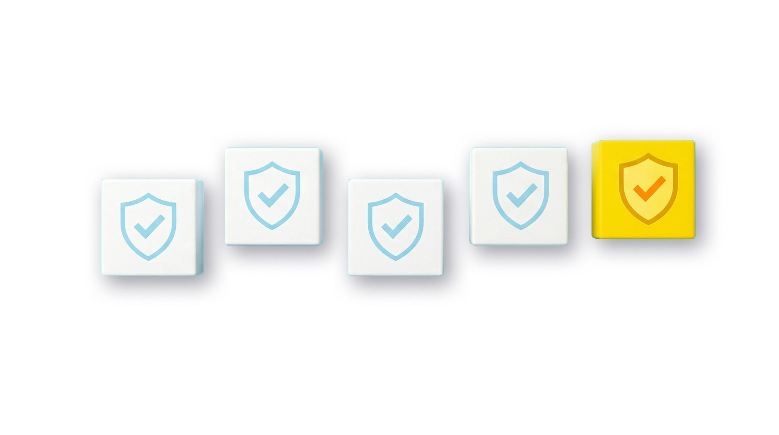 Security and protection concept with shield checkmark icons