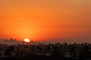 9/7/2022: A hot summer sun rises over Los Angeles during the e