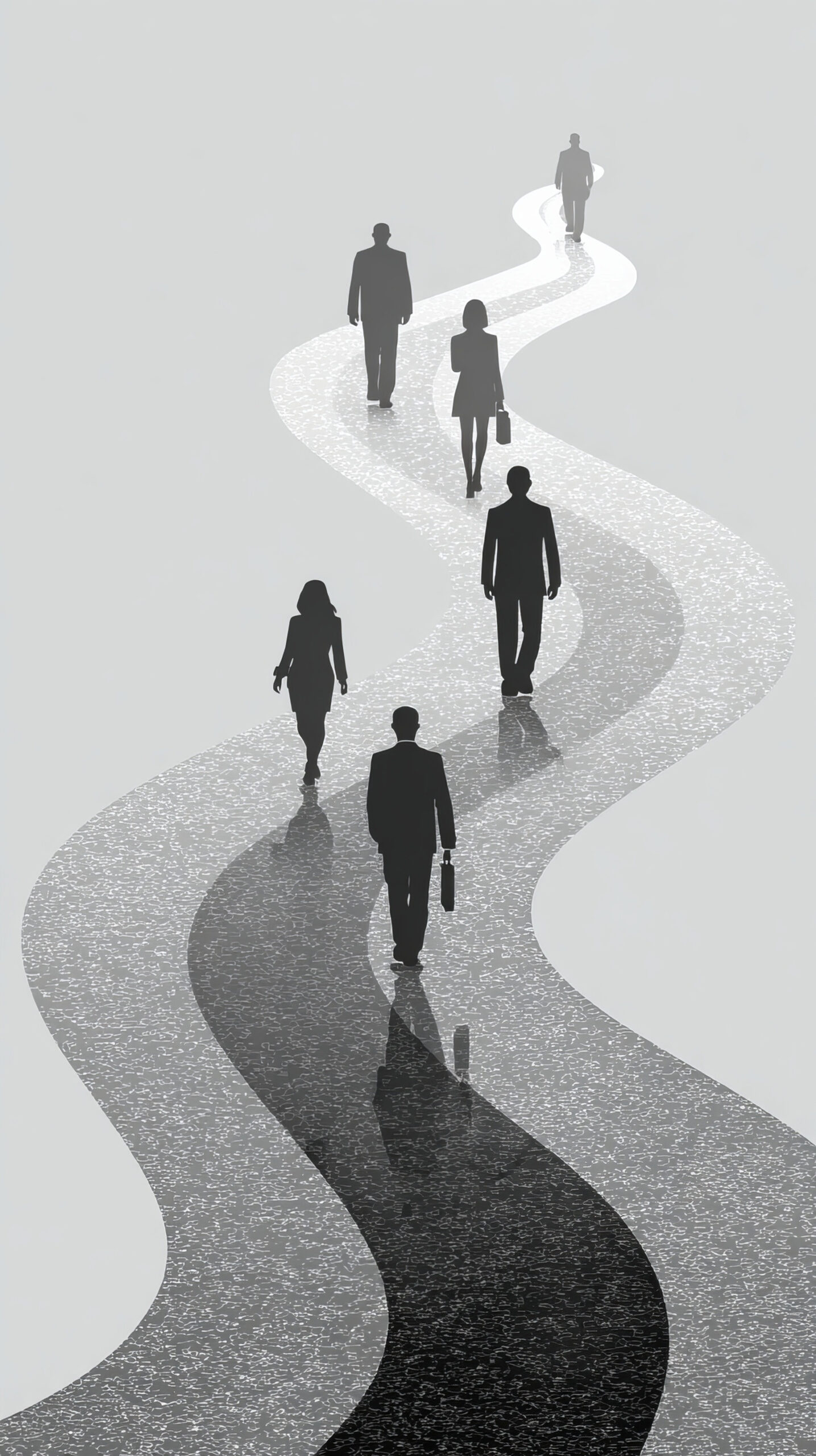 Premium career track on white background with gray and black ton