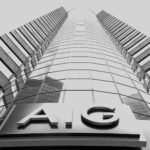 New York, USA - June 27, 2016: Black and white photo of AIG building