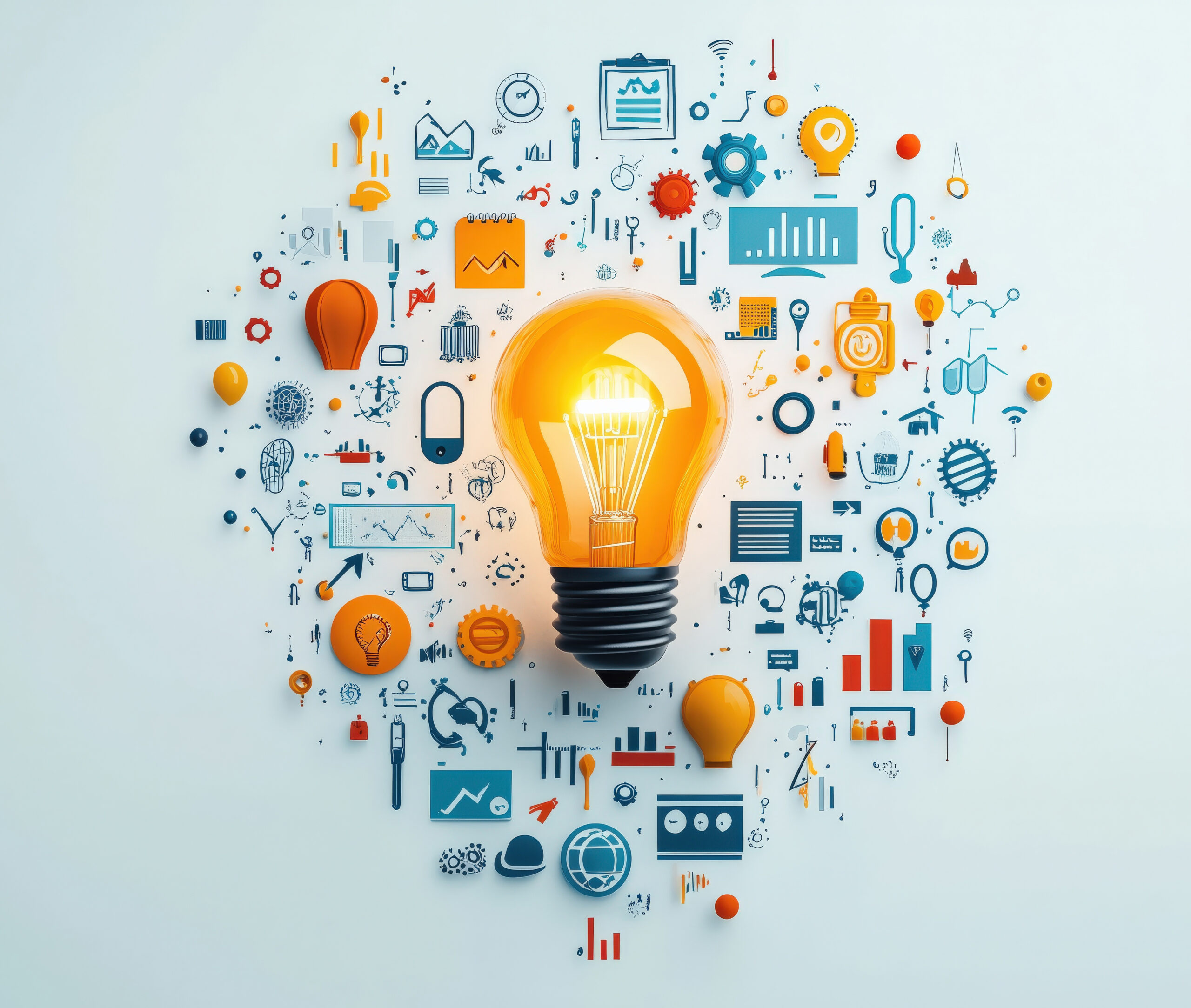 Digital marketing innovations, exploring new tools, flat design