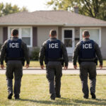 ICE agents breaking into home in suburban residential neighborhood