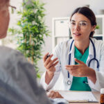 Doctor and patient are discussing at clinic