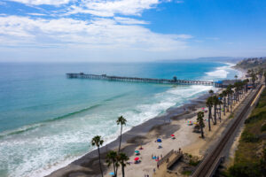 San Clemente beach and pier along the California coast