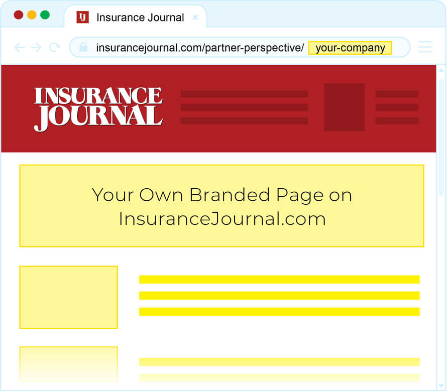 Partner Perspective branded page on InsuranceJournal.com