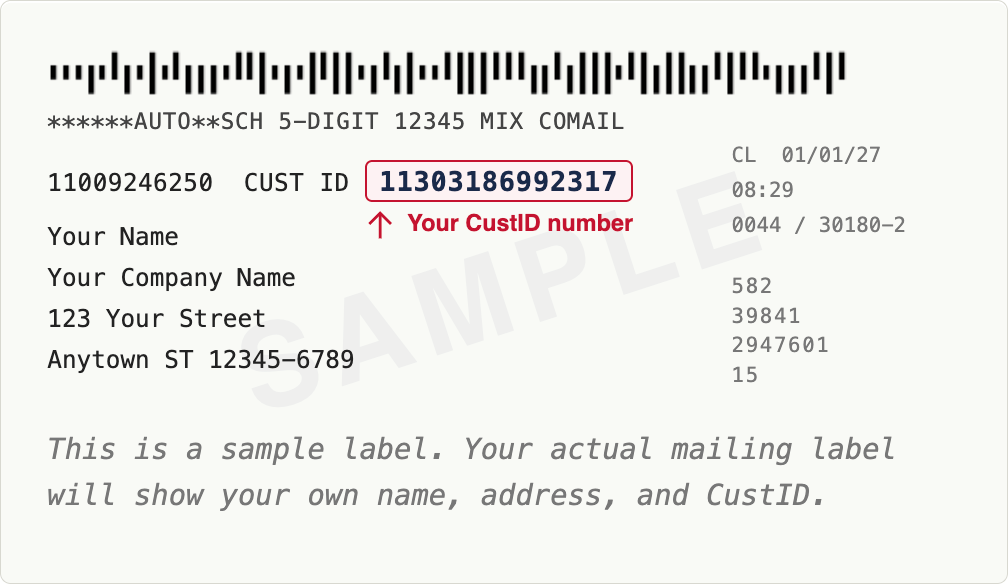 Sample Mailing Label