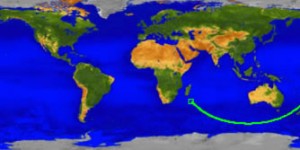 UARS splashdown site pinpointed.