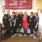 Heffernan employees volunteer at a soup kitchen.