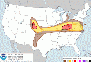 Sharknadoes can last for several days and affect multiple states. (Source: NOAA Storm Prediction Center)