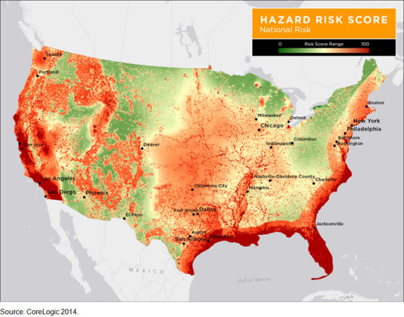 U.S. Natural Hazard Risk by State* (Ranked by CoreLogic Hazard Risk Score)