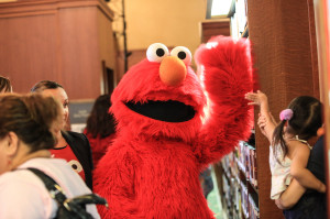 Elmo made an appearance in downtown Los Angeles to help IICF and Sesame Street promote literacy. Photo by Danielle Klebanow