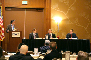 Hank Haldeman, executive vice president of the National Association of Professional Surplus Lines Offices Ltd., hosted a panel on legislation. Panelists were Brady Kelley, executive director of NAPSLO; Bernie Heinze, executive director of the American Association of Managing General Agents; and Ben McKay, executive director of the Surplus Lines Association of California.